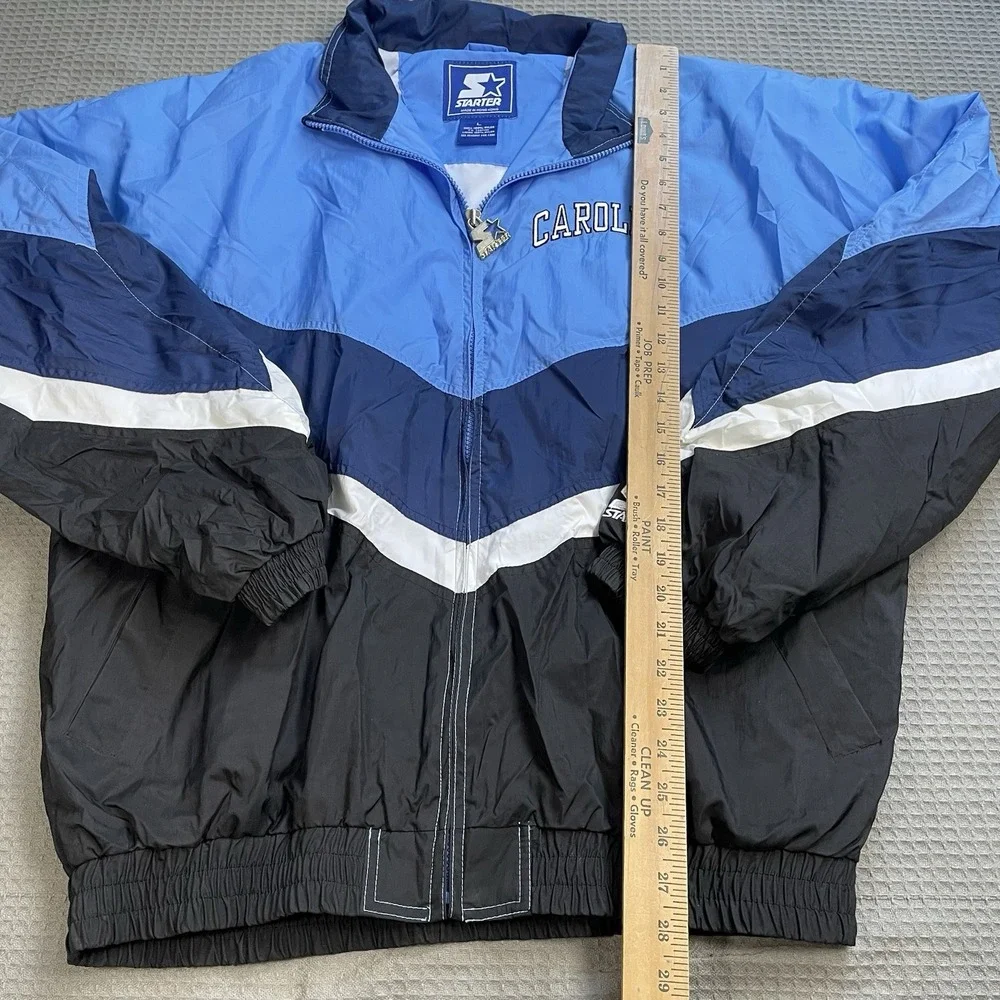 Vintage Starter UNC Carolina Tar Heels Windbreaker Jacket Large Full Zip Nylon